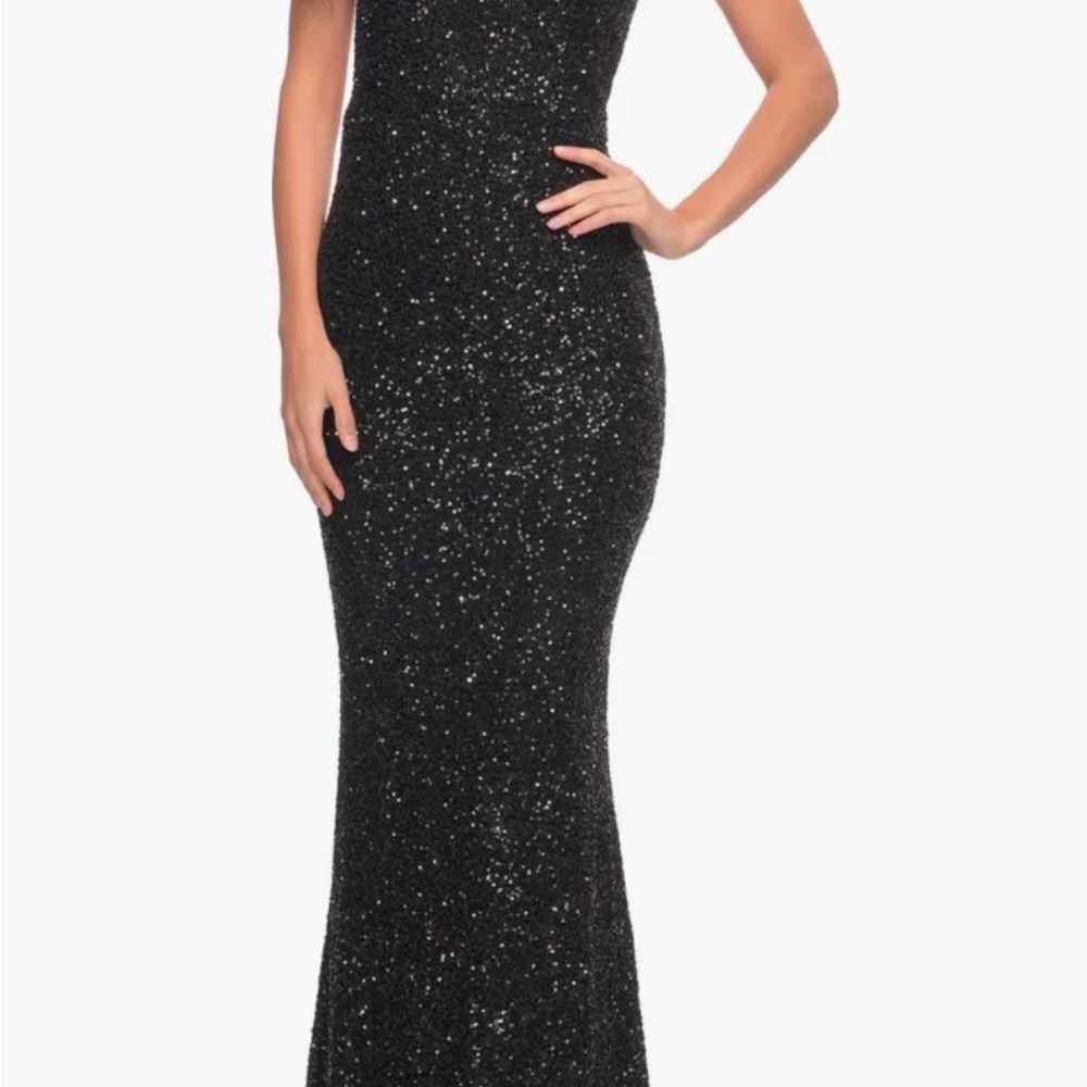Luxurious Soft Sequin Dress with V Neckline